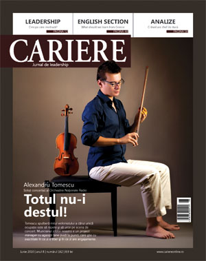 Violonistul Alexandru Tomescu, pe coperta noului numar al revistei Cariere