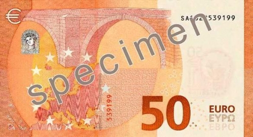 Fereastră-portret. Noua bancnotă de 50 de euro include un element de siguranță inovator