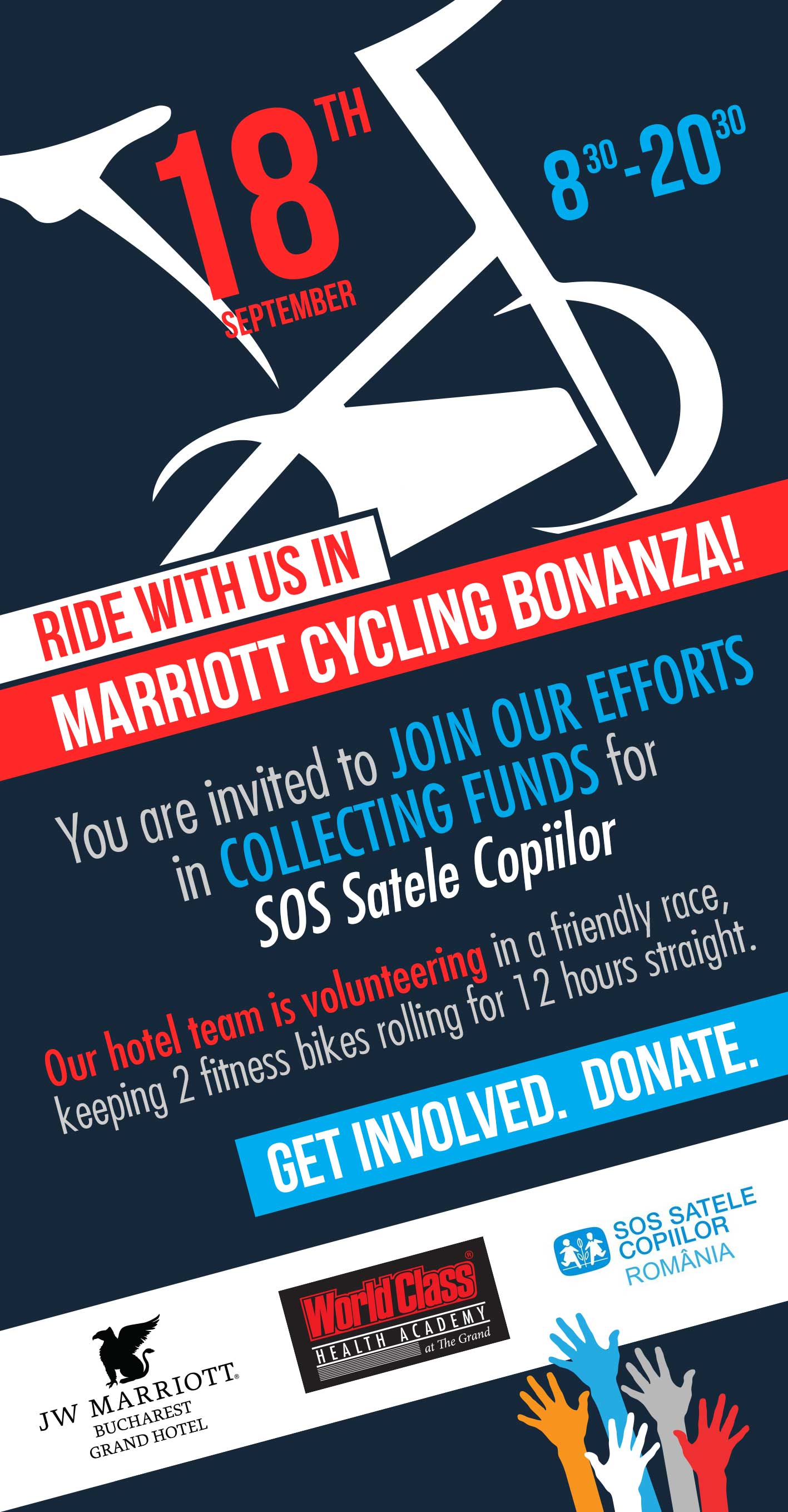 Alergam pe biciclete 24 de ore in lobby‐ul JW Marriott!