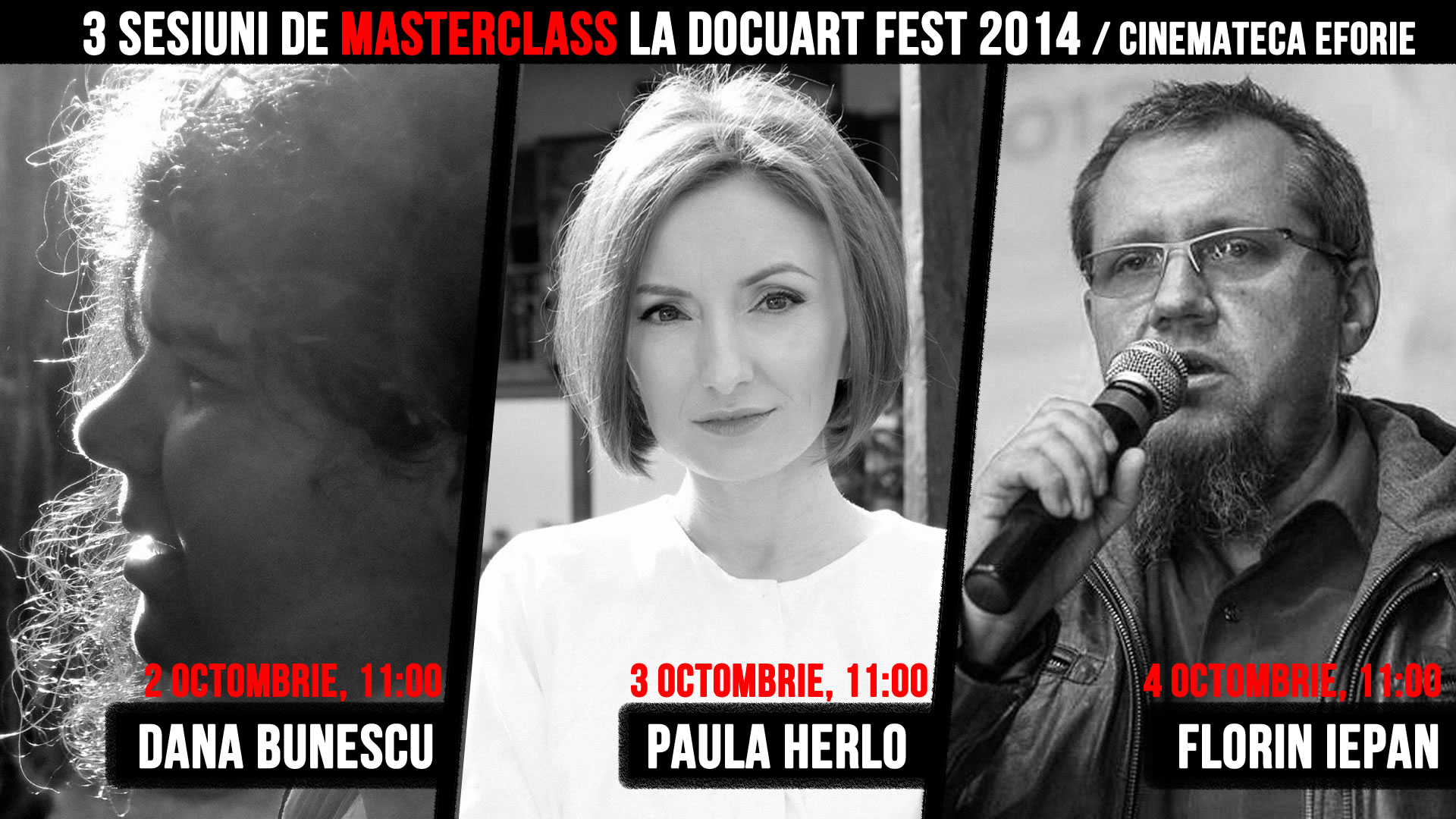 Dana Bunescu, Paula Herlo si Florin Iepan, la Bucuresti Docuart Fest
