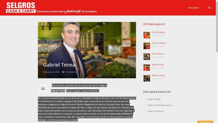 Selgros transformă angajații în ambasadori ai companiei