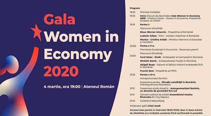 Gala Women in Economy 2020 premiază excelența în business