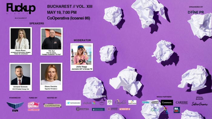 Fuckup Nights Bucharest revine fizic pe scenă, cu cea de a XIII-a ediție