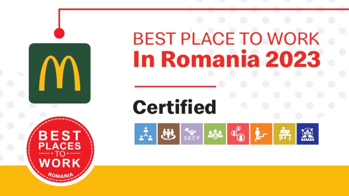 McDonald’s în România obține certificarea internațională „Best Place to Work”
