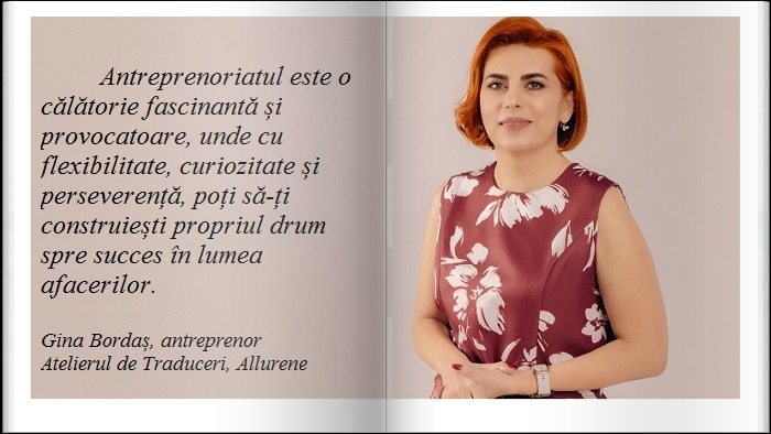 Gina Bordaș: Trecerea de la salariat la antreprenor a fost o călătorie bazată pe nevoia de a-mi urma viziunile