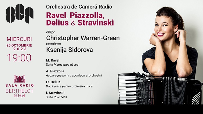 A cântat cu Sting la Londra și deschide stagiunea Orchestrei de Cameră Radio: acordeonista Ksenija Sidorova