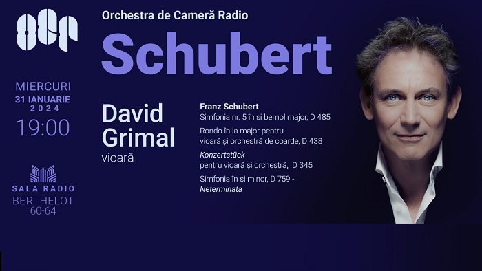Celebrul violonist francez David Grimal: concert integral SCHUBERT la Sala Radio