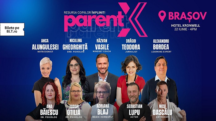 PARENTX, fenomenul educațional care promite să deschidă noi orizonturi în relaționarea părinților cu copiii, va ajunge la Brașov pe 22 iunie