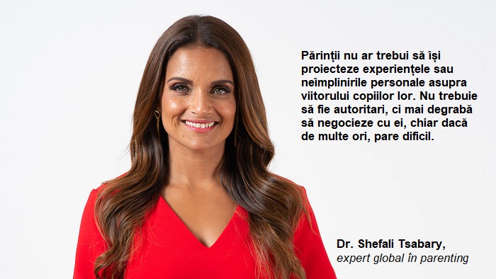 Dr. Shefali: Părinții trebuie să negocieze cu copiii, nu să fie autoritari. În România, părinții încă își pedepsesc copiii