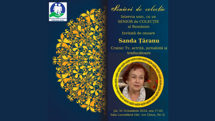 SANDA ŢĂRANU, invitată de onoare la cea de-a XXIV-a ediție a Galei ”SENIORI de COLECȚIE”