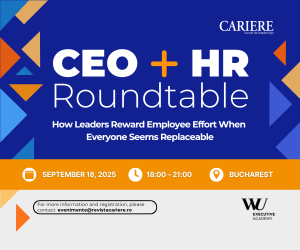 CEO + HR Roundtable | September 18, 2025, BUCHAREST, hours: 18:00 – 22:00