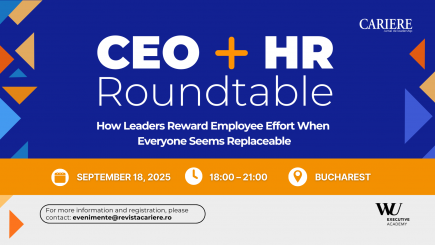 CEO + HR Roundtable | September 18, 2025, BUCHAREST, hours: 18:00 – 22:00